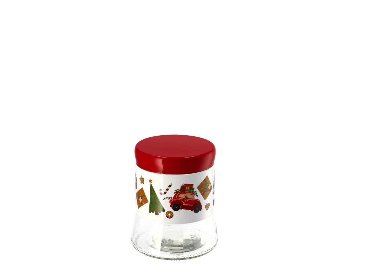 Barattolo in vetro con coperchio 12xh.14cm fantasieassortite