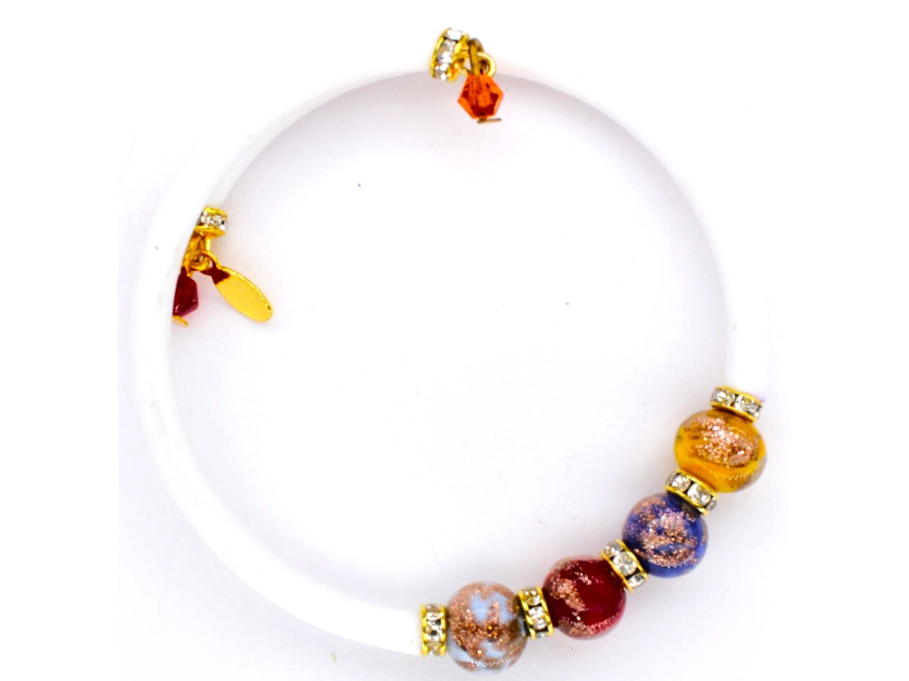 Bracciale filo armonico avventurina e strass
