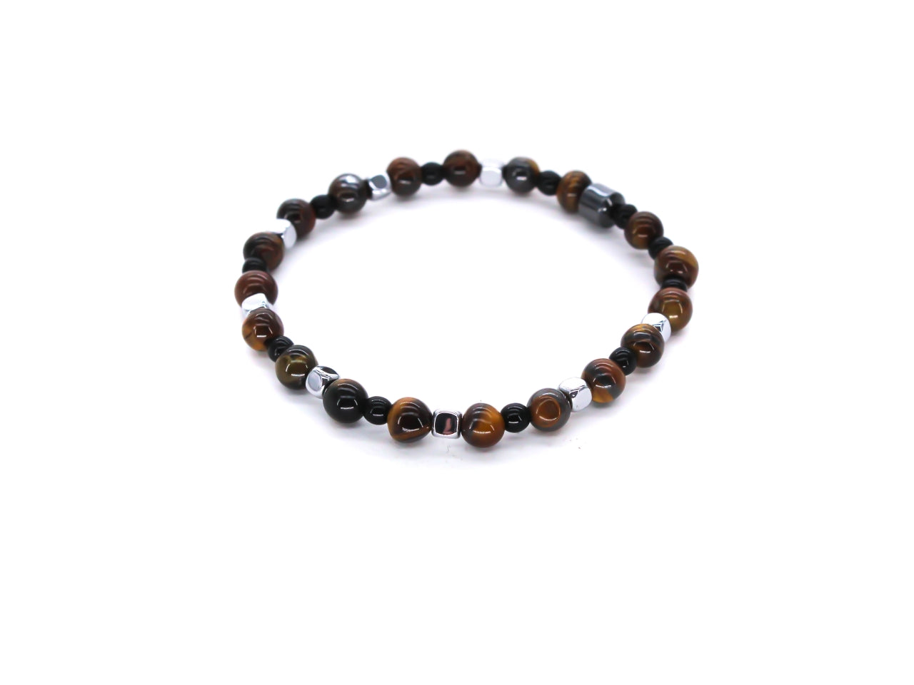 Bracciale uomo con elastico pietre naturali di colore topazio