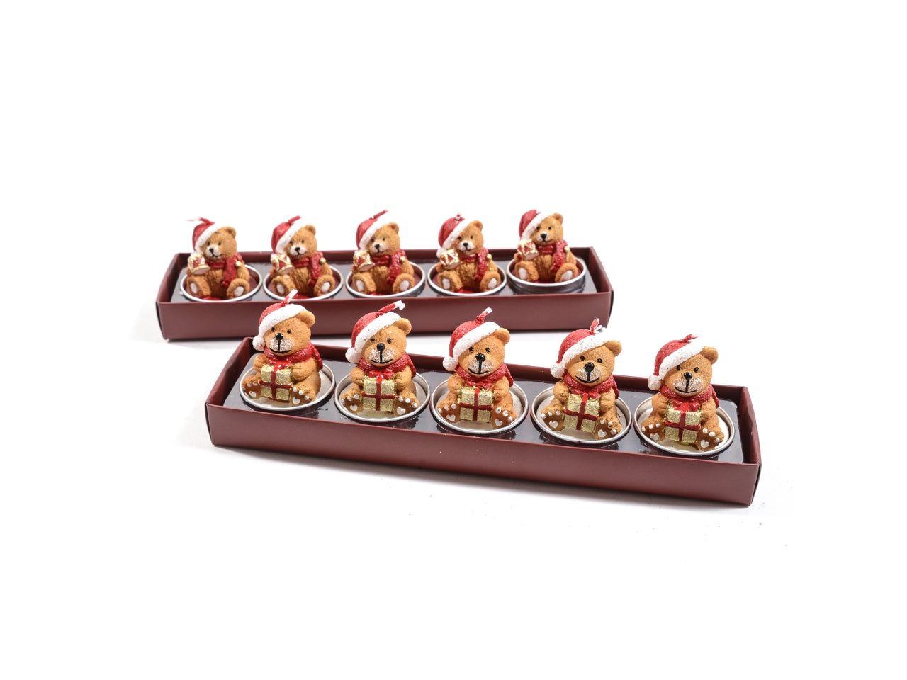 Tealight orsacchiotto 4xh.5,5cm confezione da 5 pezzi