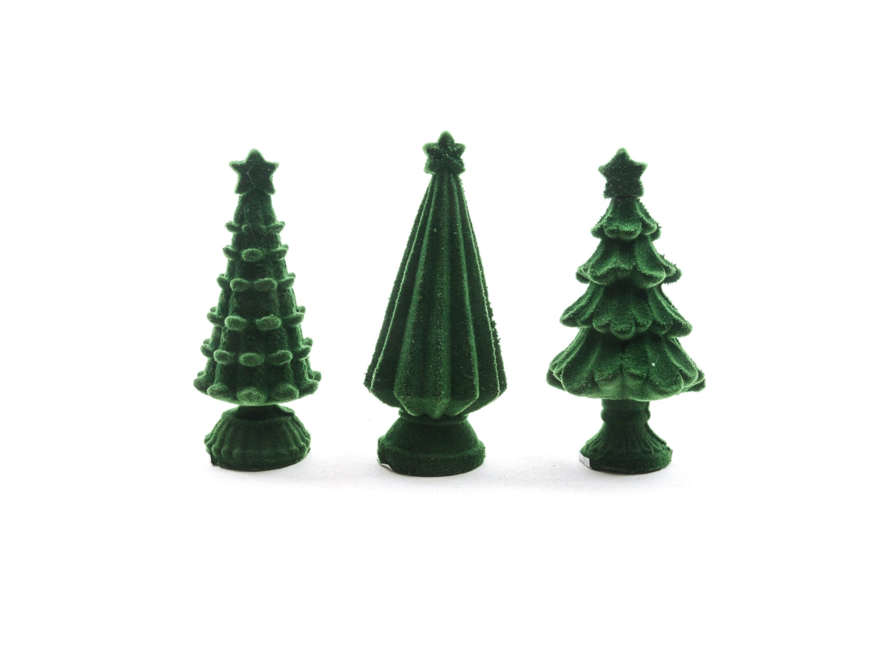 Albero in resina floccato verdone 4x4xh.10cm modelli assortiti