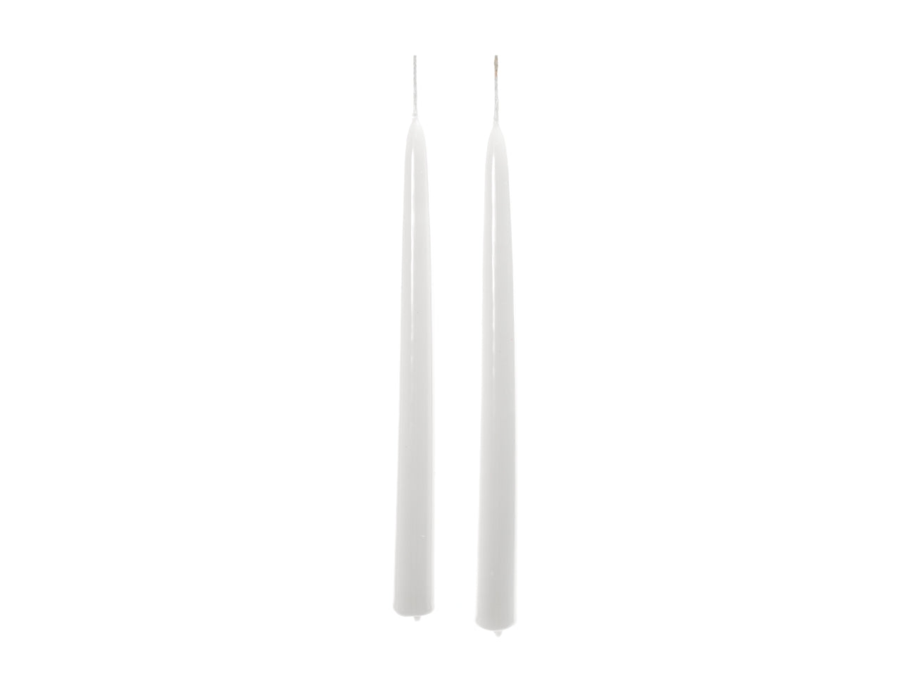 Candela stelo 25x2,2cm in confezione da 2 pezzi bianco lucido