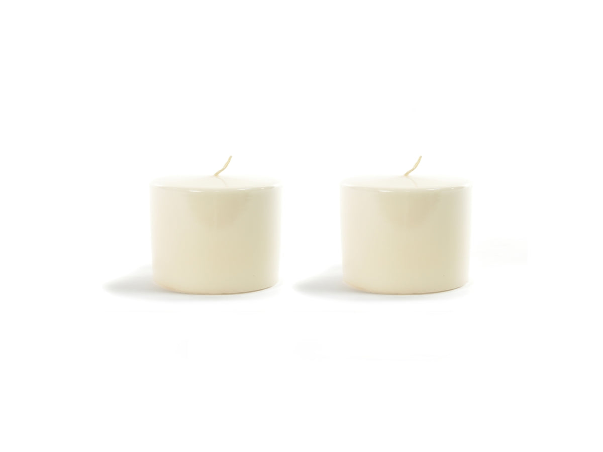 Candela moccolo 3,9x5cm in confezione da 2 pezzi avorio lucido 80448