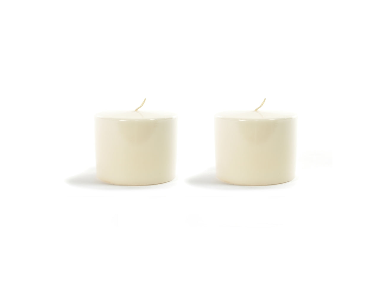 Candela pillar 3,9x5cm in confezione da 2 pezzi avorio lucido 80448