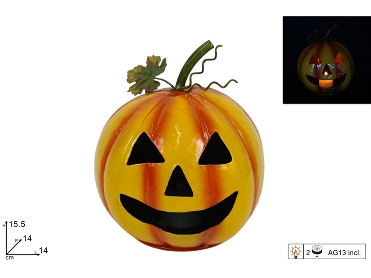 Zucca in latta con luce
