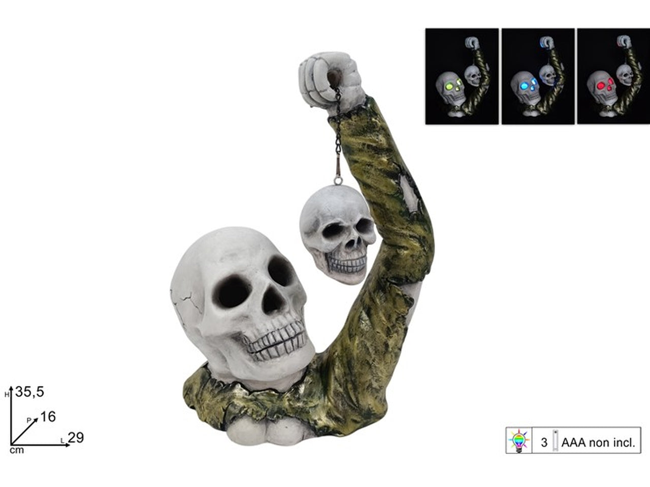 Teschio halloween con luce