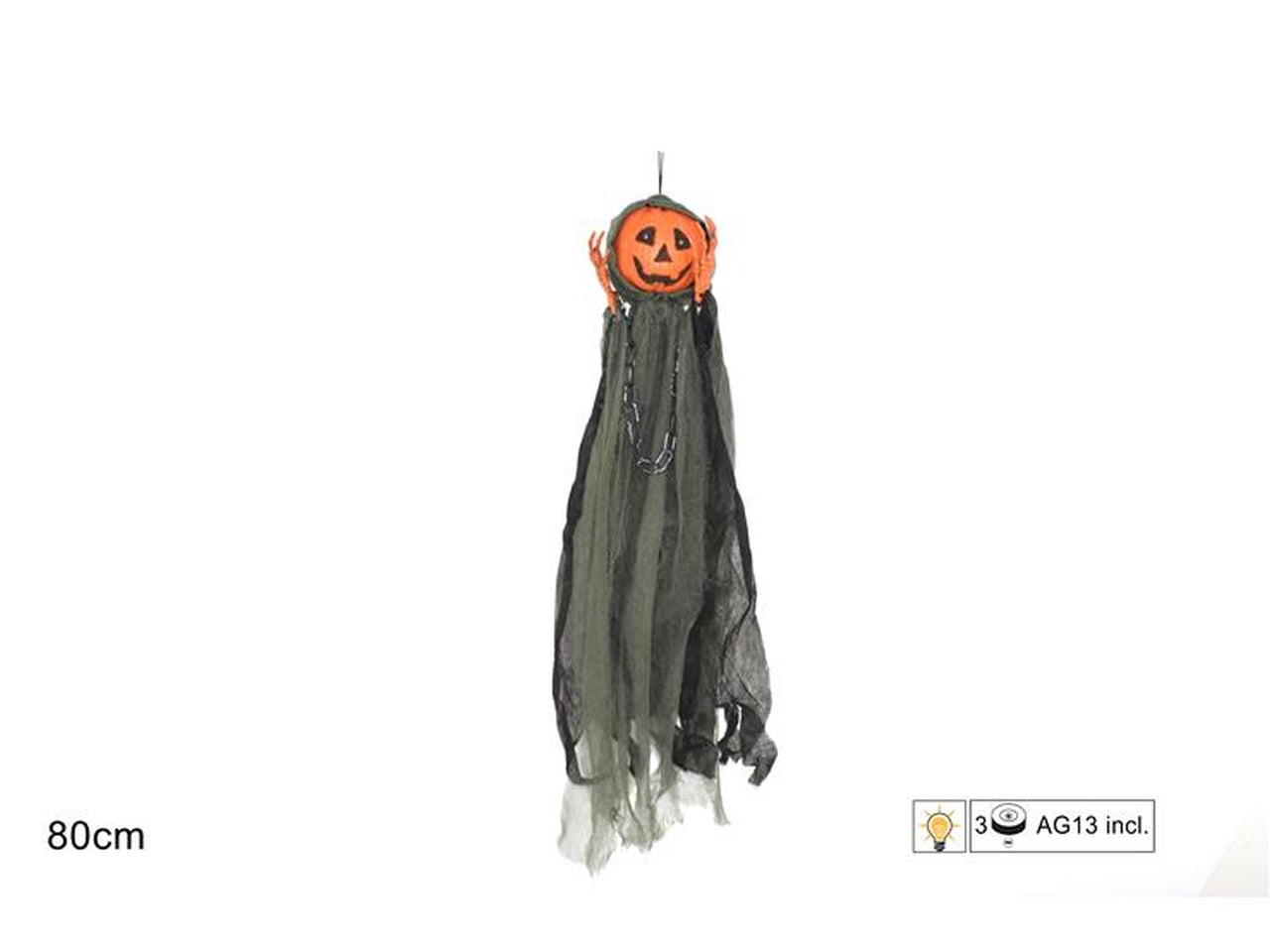 Zucca con catene 80cm e luci a batteria
