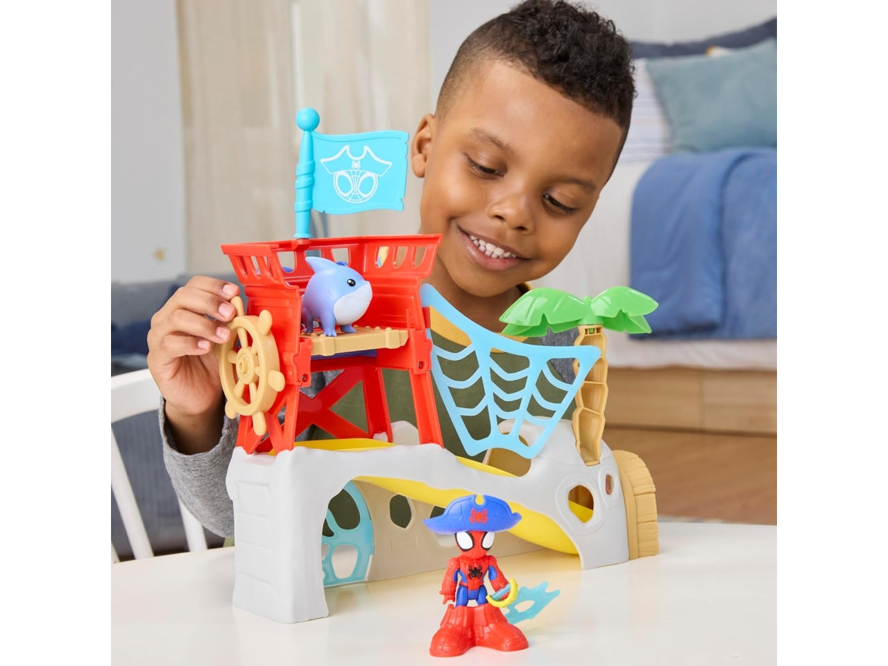 Spidey water web playset isola dei pirati