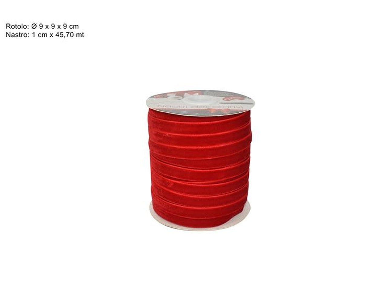 Nastro in velluto 1cmx45,70mt rosso