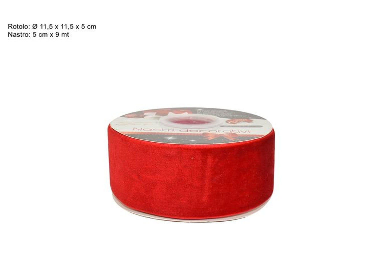 Nastro velluto 5cmx9mt rosso