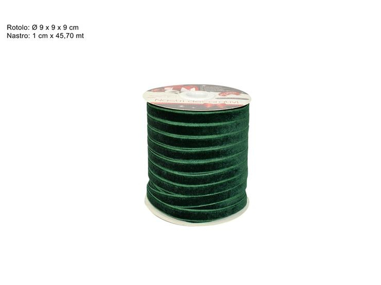 Nastro velluto 1cmx45,70mt verde scuro