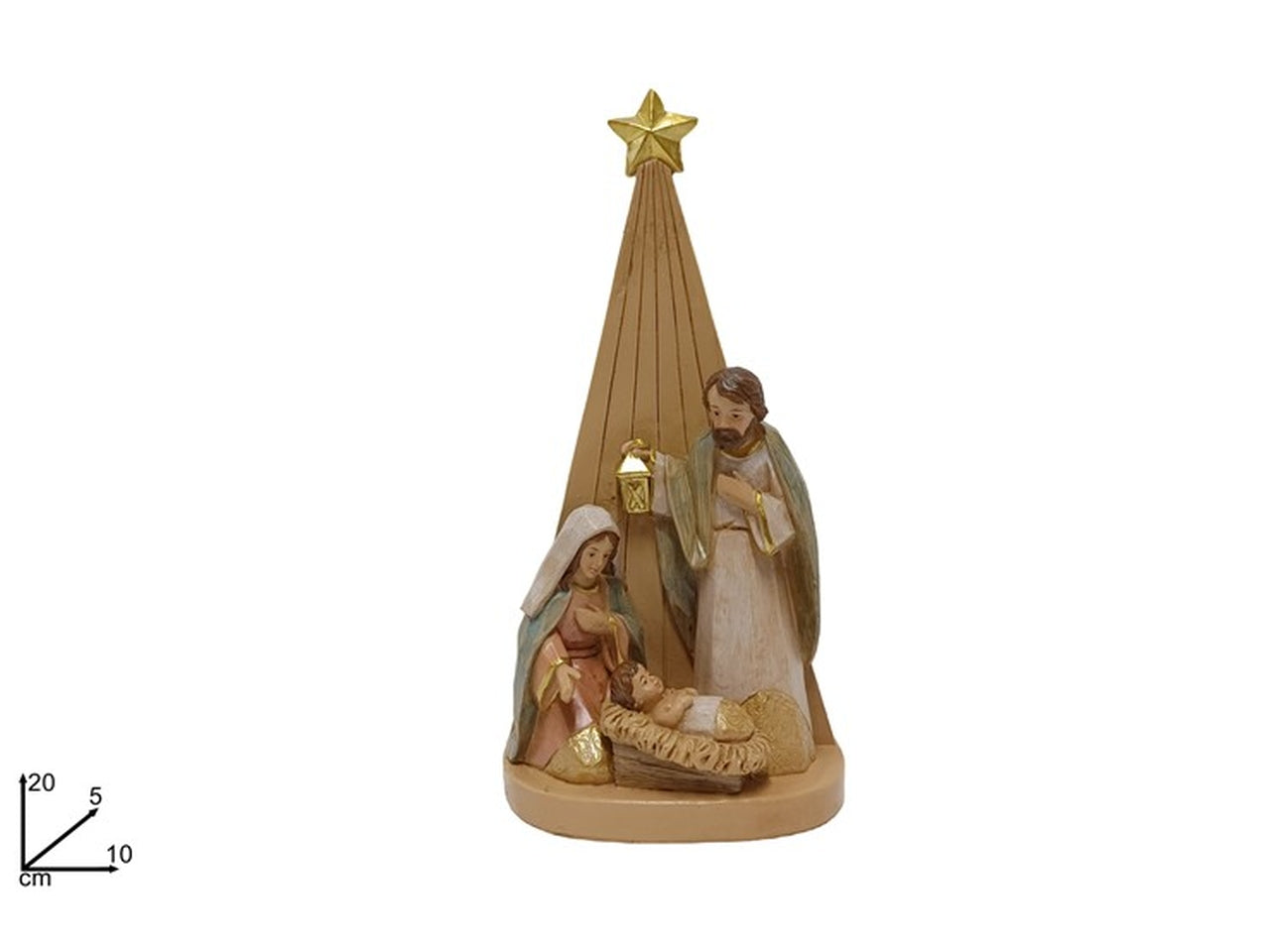Nativita' 20cm con stella effetto legno
