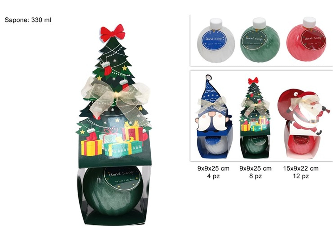 Palla natalizia con sapone liquido 330ml assortiti