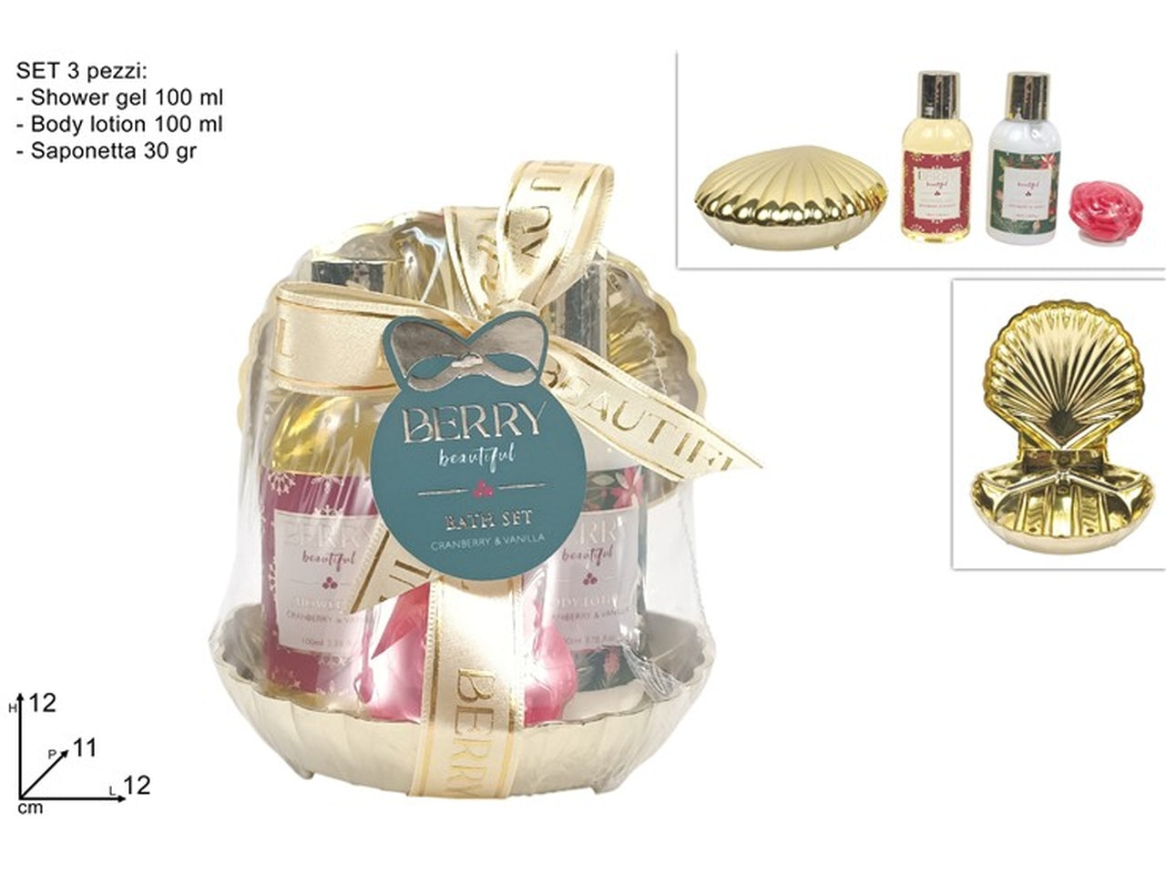 Set da bagno conchiglia con 3 pezzi