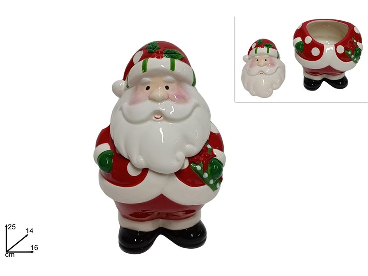 Barattolo in ceramica babbo natale 16xh.25cm