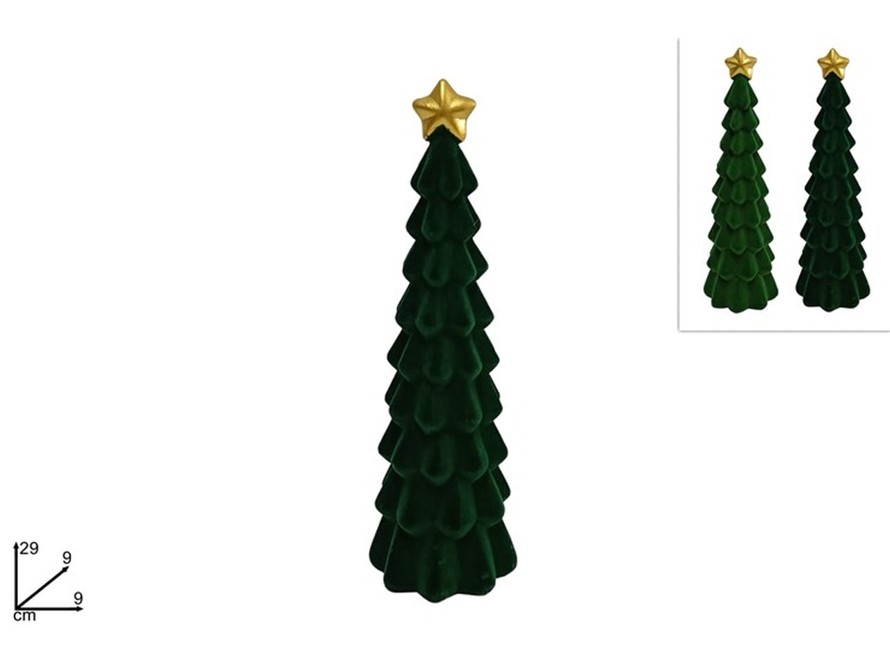 Albero 29cm velluto verde 2 colori