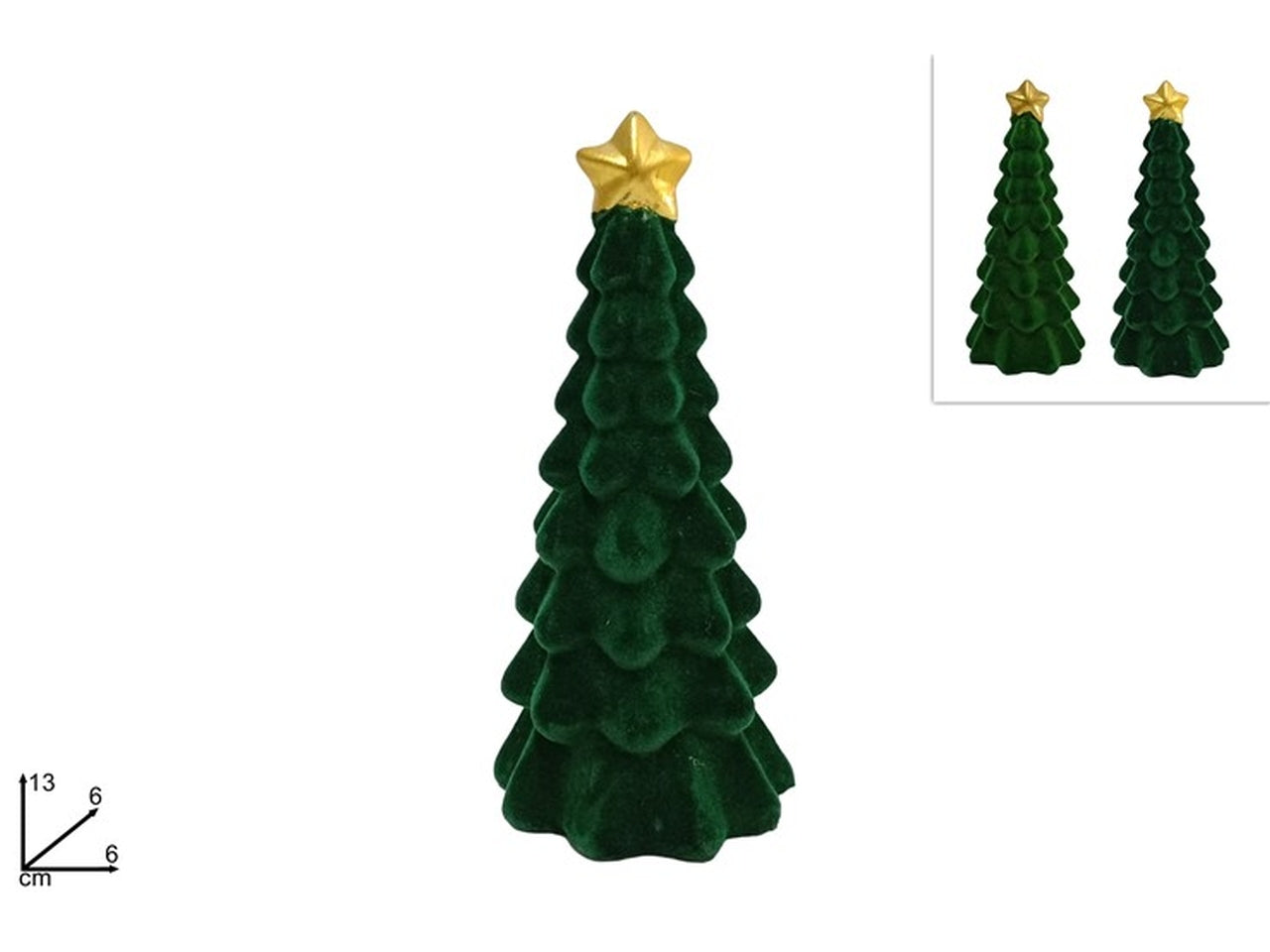 Albero 13cm velluto verde 2 colori