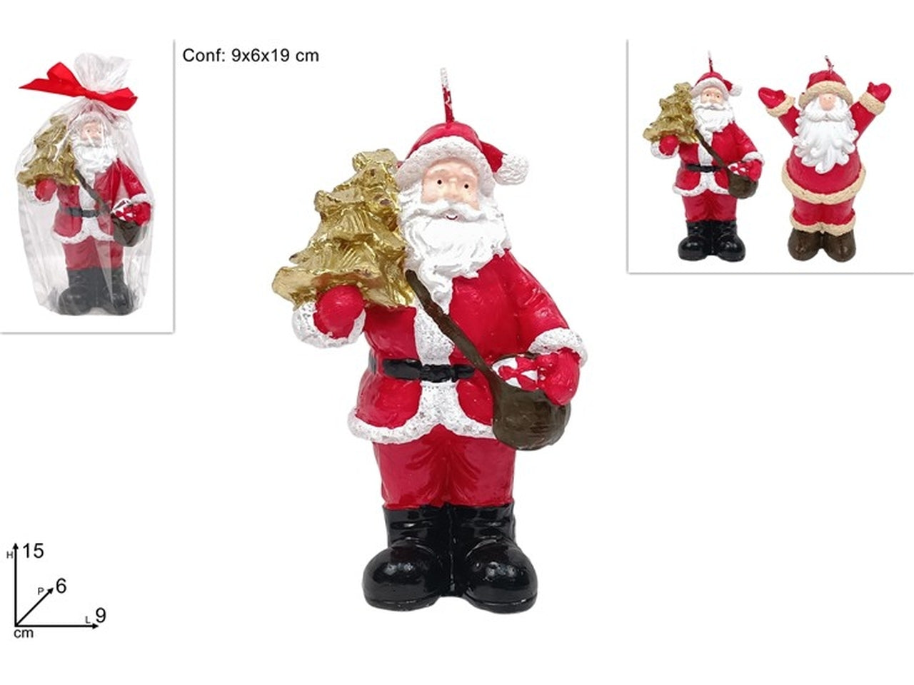 Candela babbo natale assortite