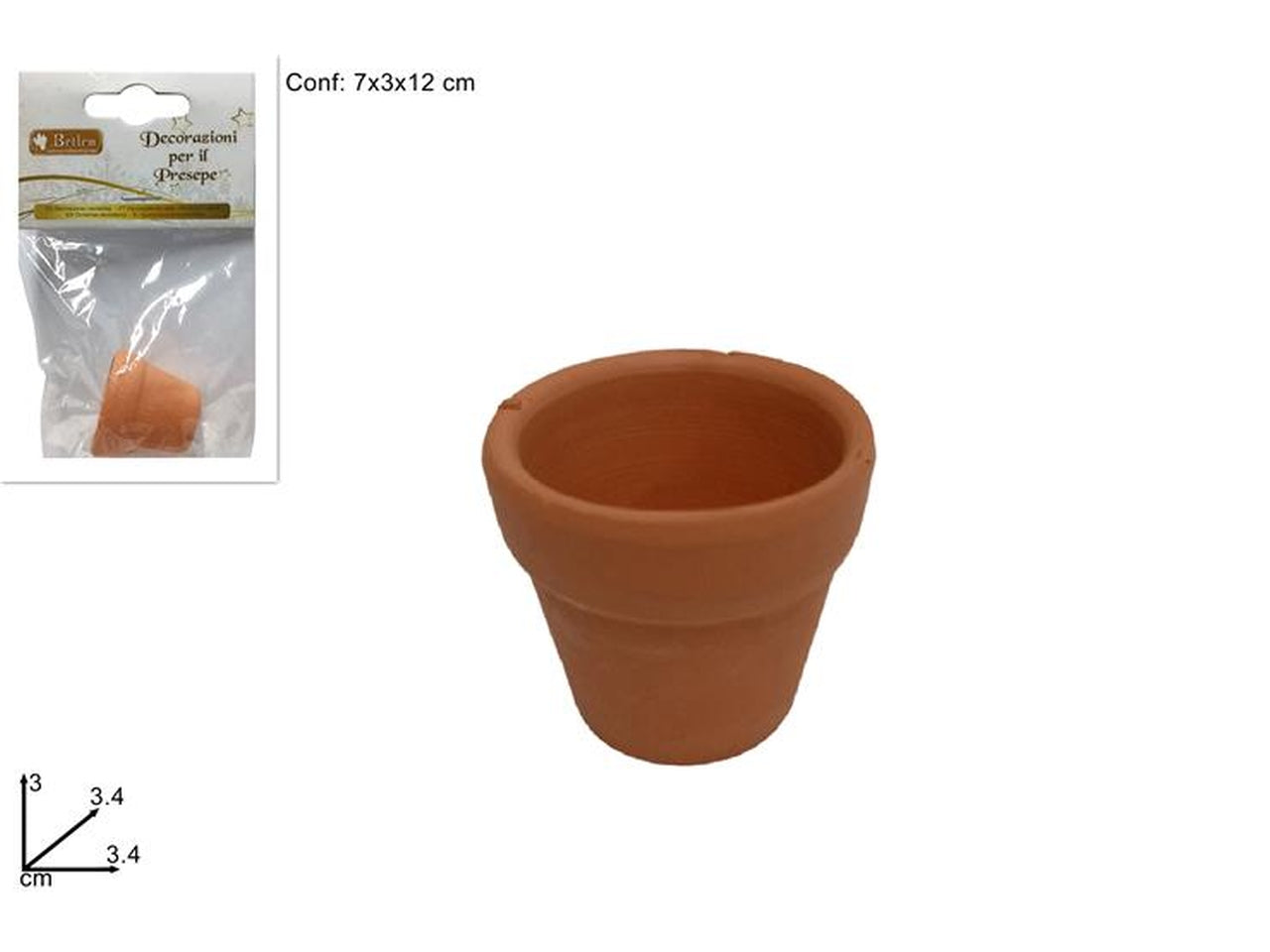 Mini vaso in terracotta 3,4x3cm