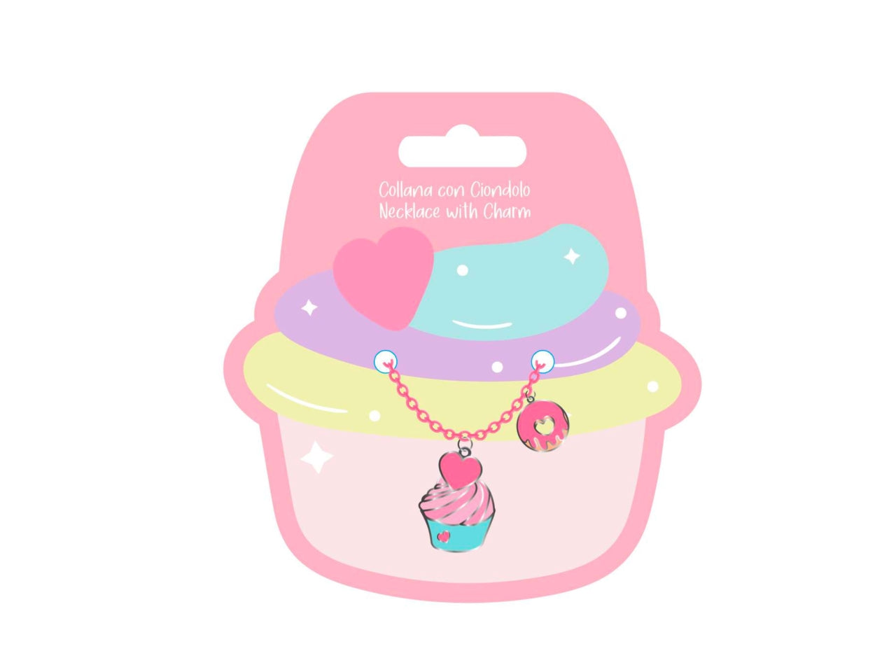 Teddy collana rosa con charms
