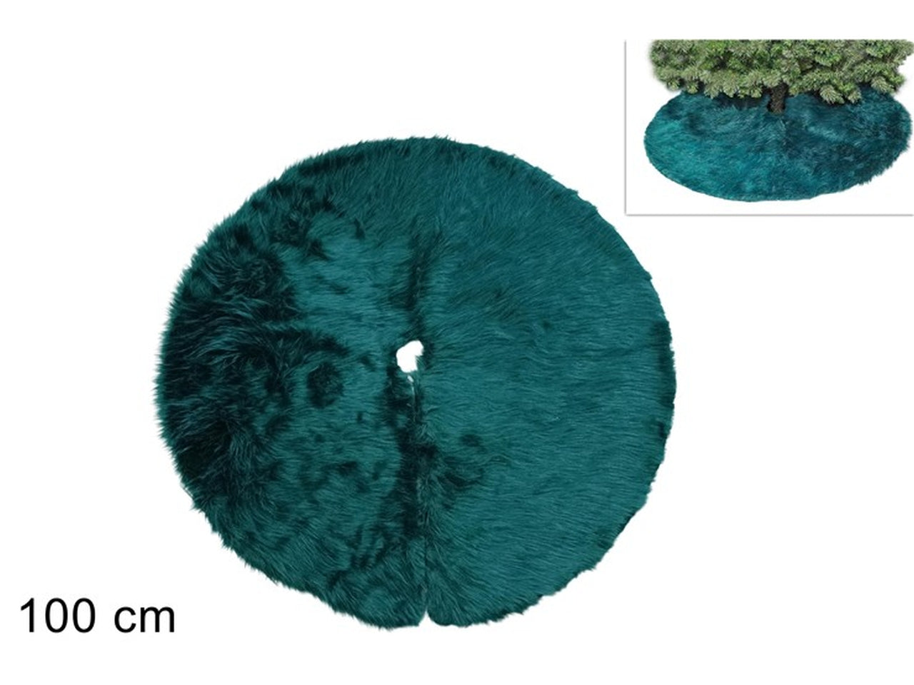 Copribase albero in pelliccia verde 100cm