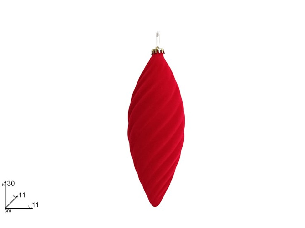 Appendino goccia 30cm floccata rossa