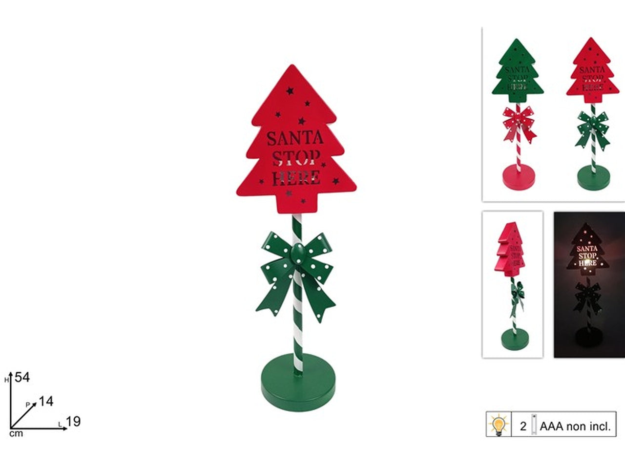 Albero in latta 54cm con luce assortiti