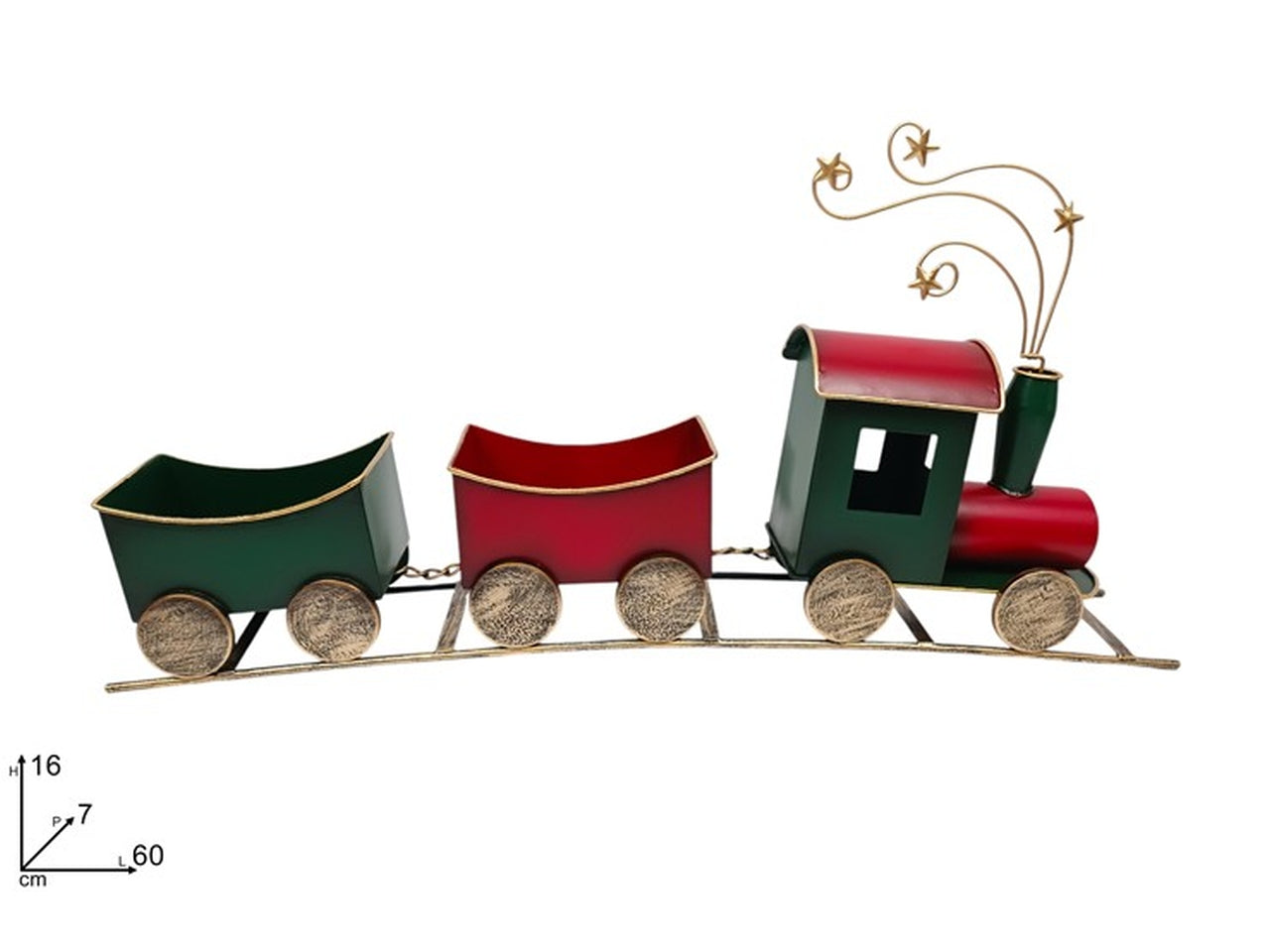 Treno con vagoni in latta 60xh.16cm