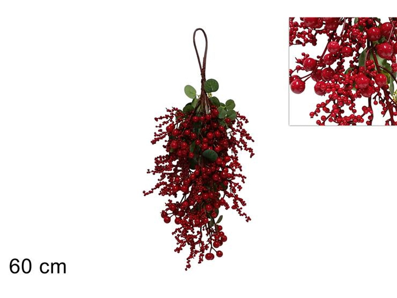 Dietroporta 60cm con bacche e foglie