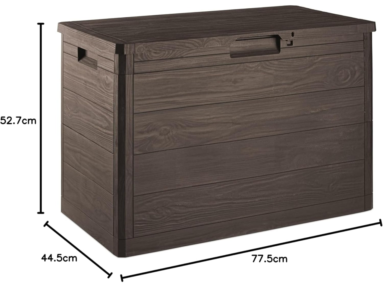 Baule woody's multiuso effetto legno 160l 77,5x44,5xh.52,7 marrone