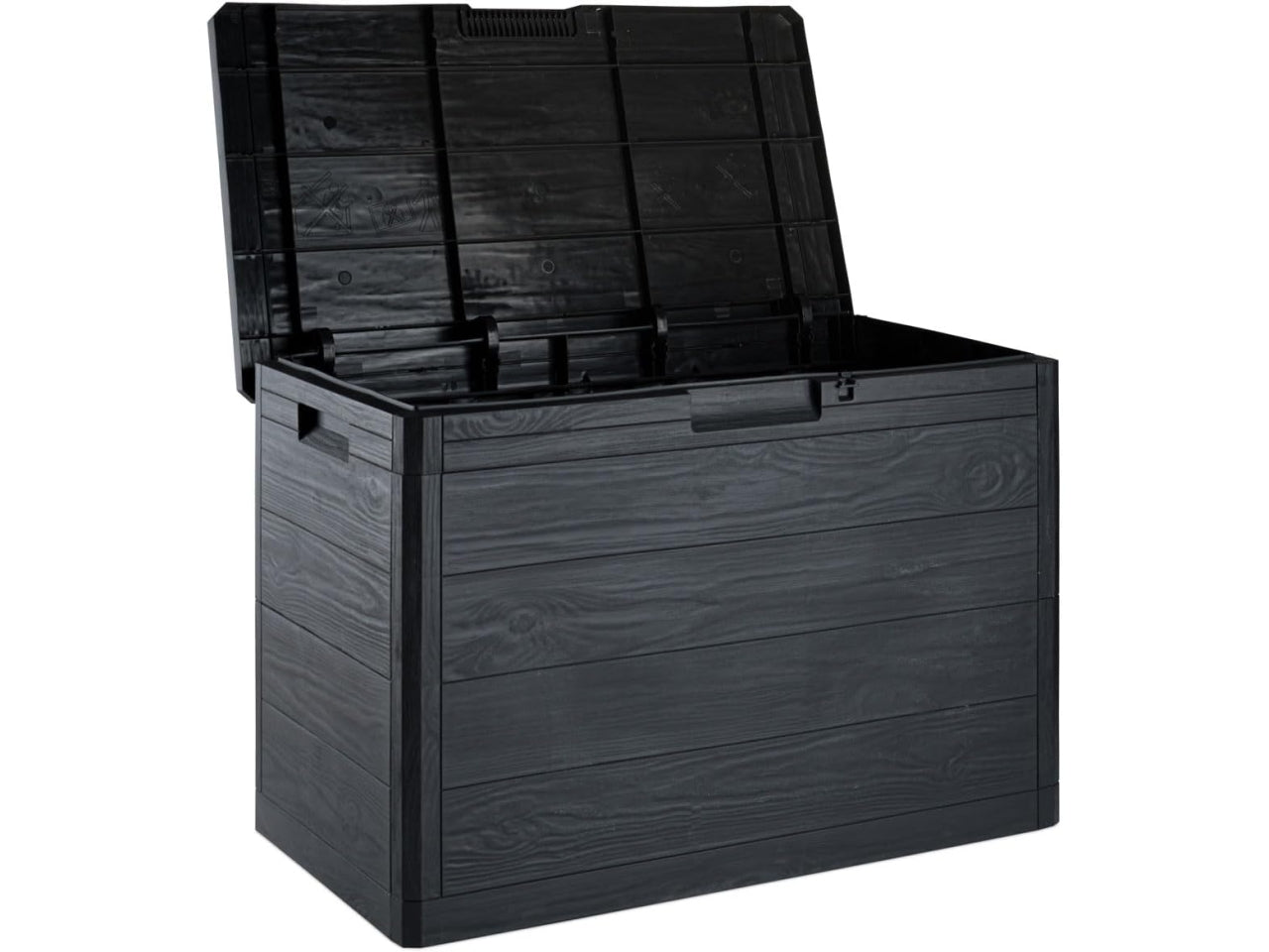 Baule woody's multiuso effetto legno 160l 77,5x44,5xh.52,7 antracite scuro