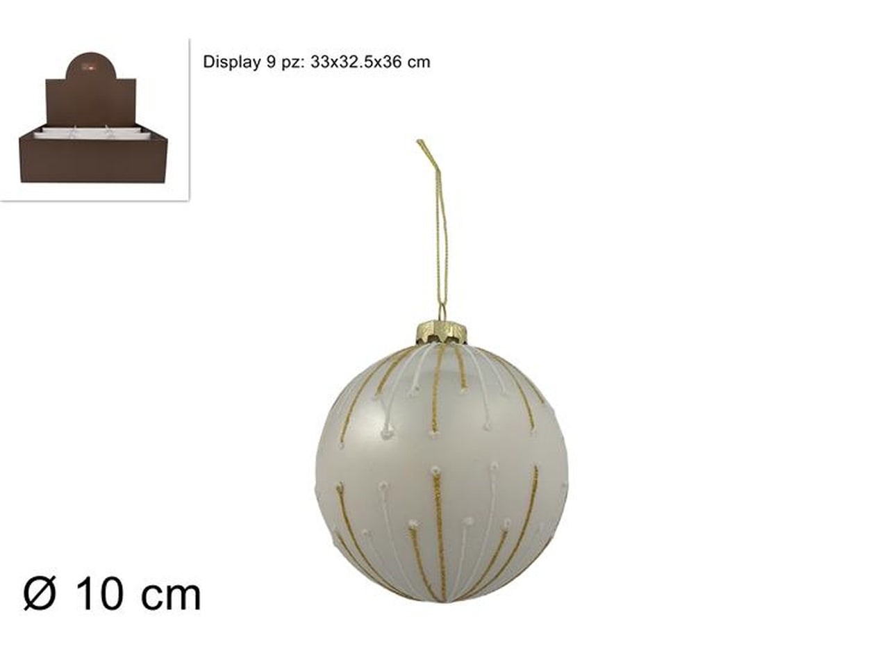Palla in vetro 10cm silver sfumata
