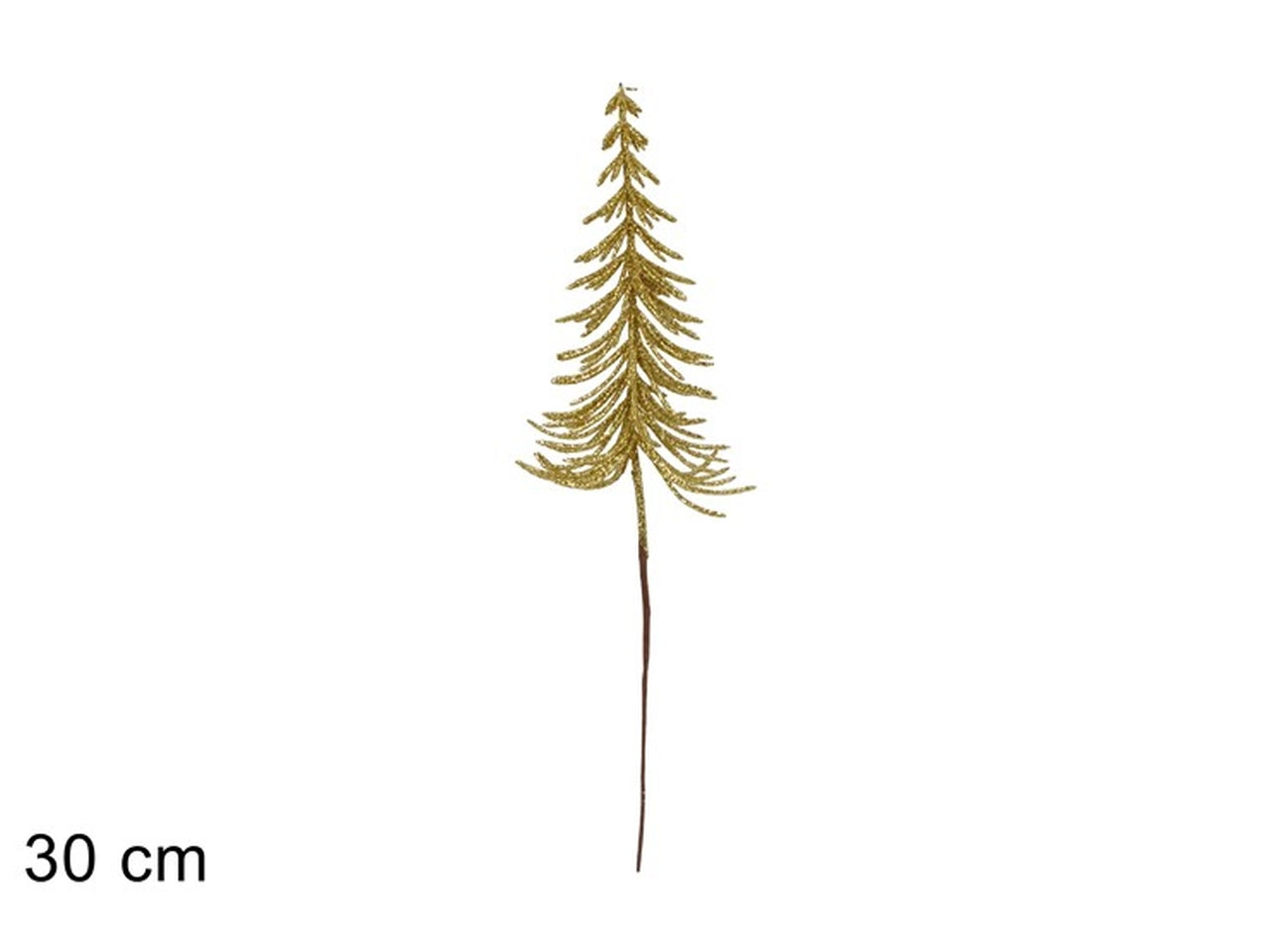 Ramo albero 30cm glitterato oro