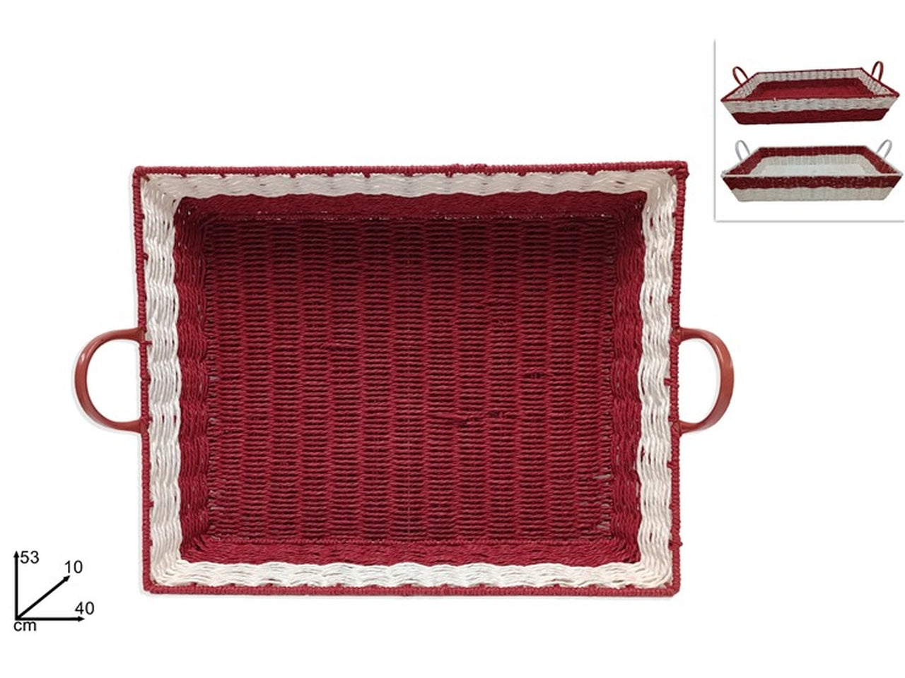 Cesta rettangolare 40x53xh.10cm in 2 colori assortiti