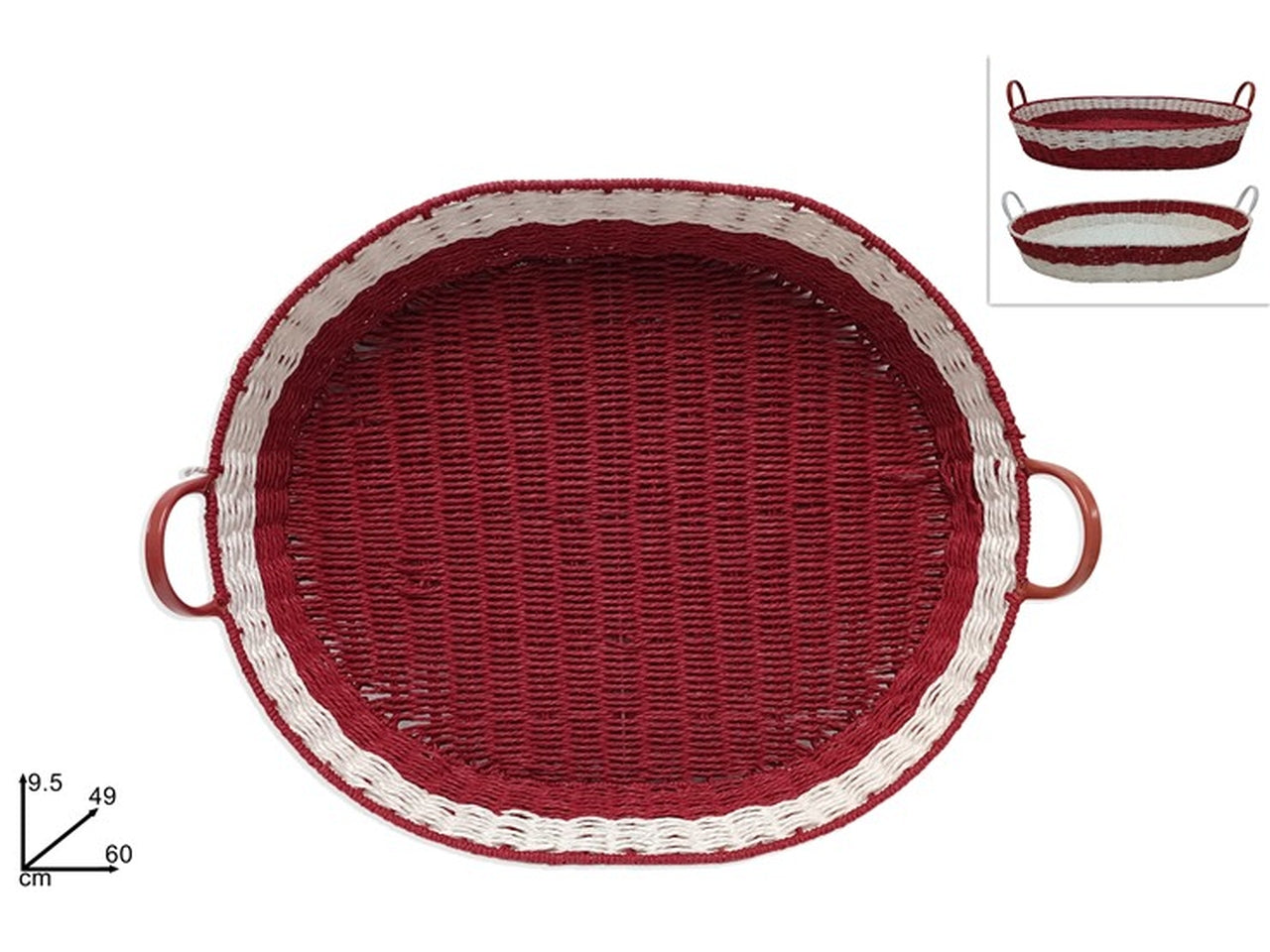 Cesta ovale 60x49xh.9,5cm in 2 colori assortiti