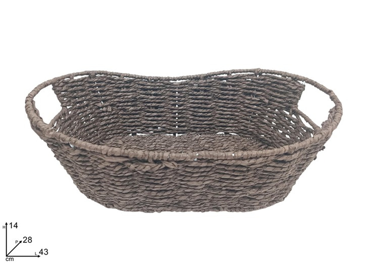 Cesta ovale 43x28xh.14cm marrone