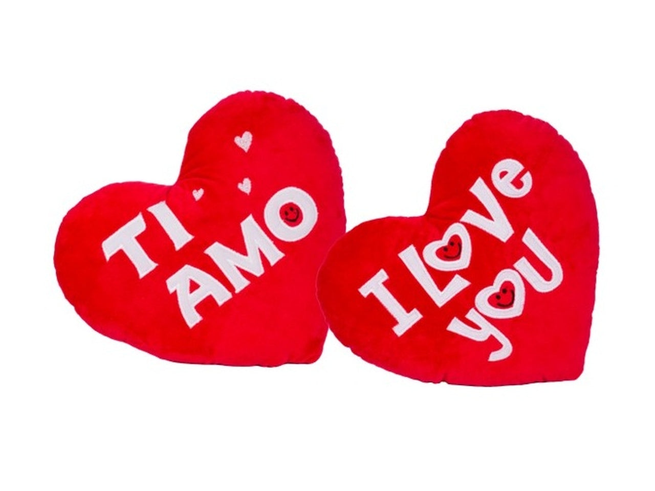San valentino cuscino cuore 32cm ti amo/i love you in 2 assortimenti