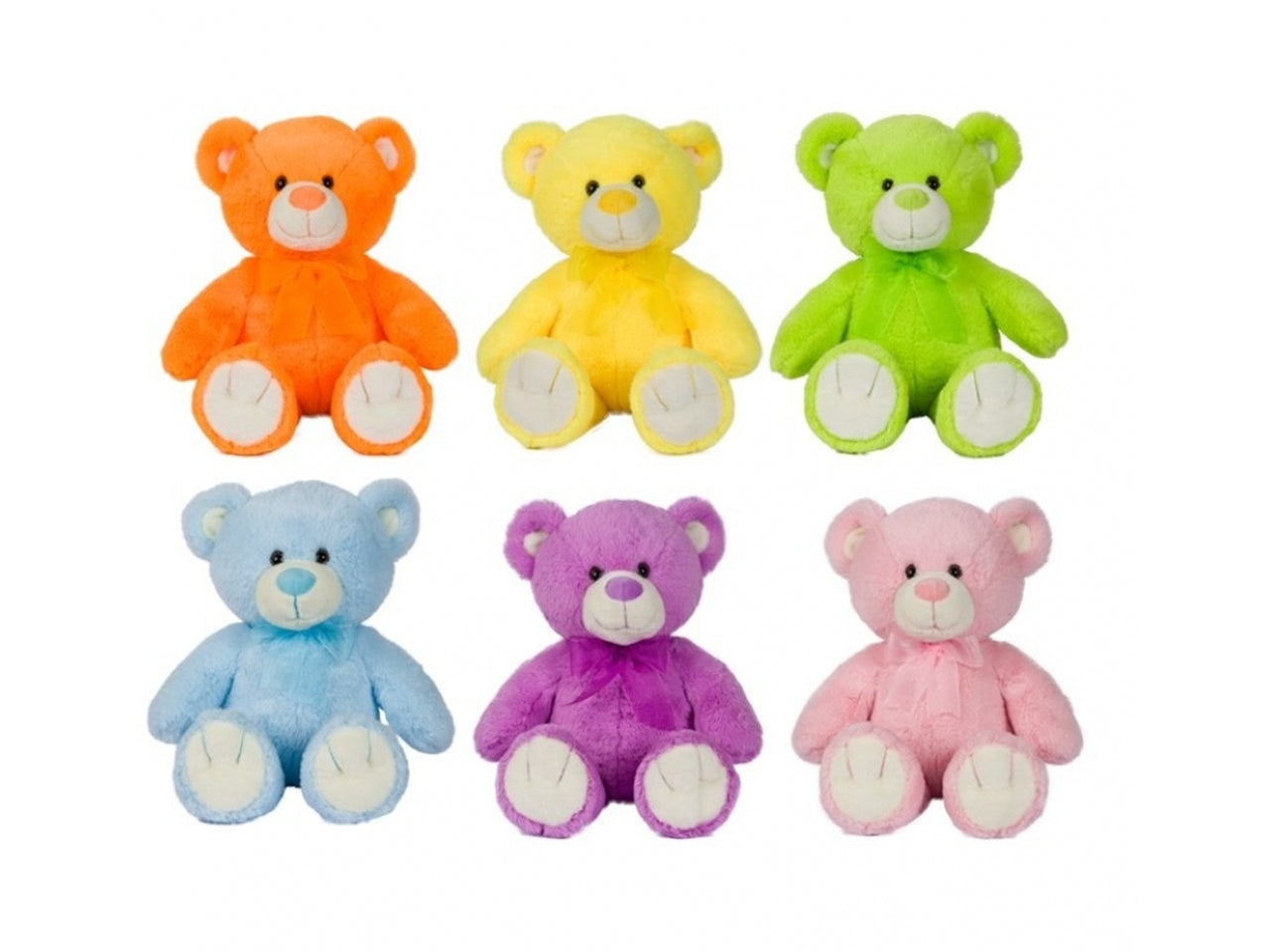 Peluche Orso 50cm con fiocco in 6 colori assortiti