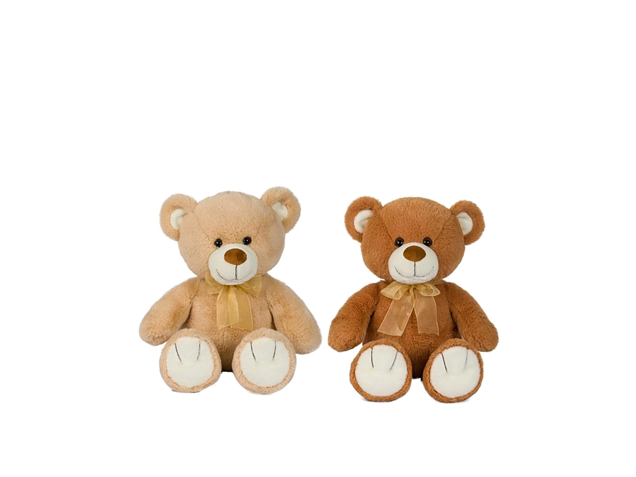 Peluche Orso 50cm beige e marrone con fiocco assortito