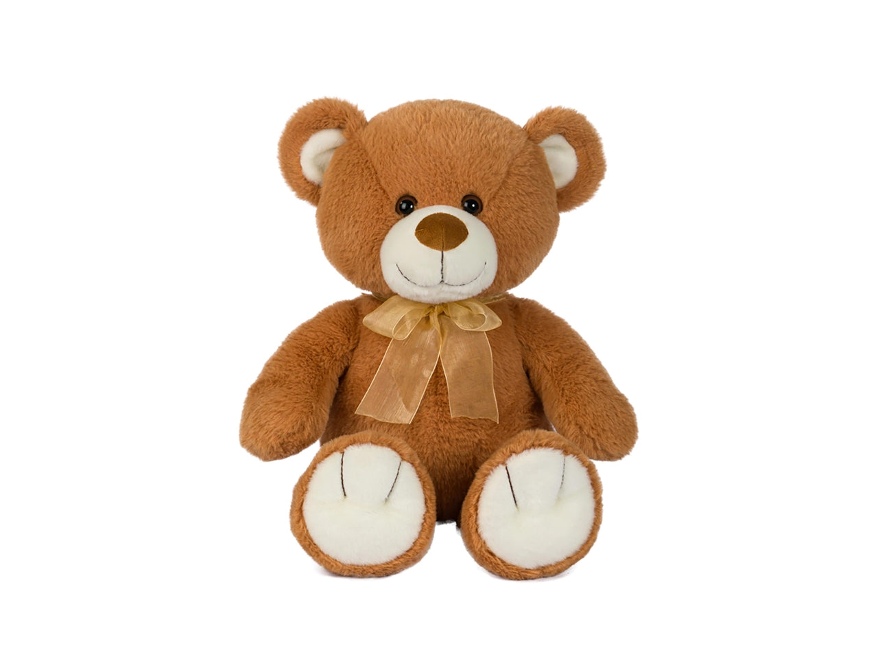 Peluche Orso 50cm beige e marrone con fiocco assortito