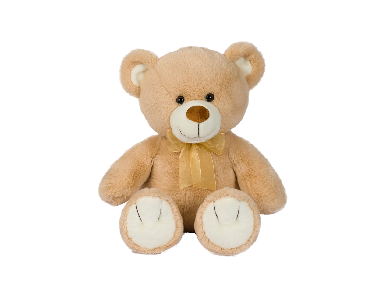 Peluche Orso 50cm beige e marrone con fiocco assortito