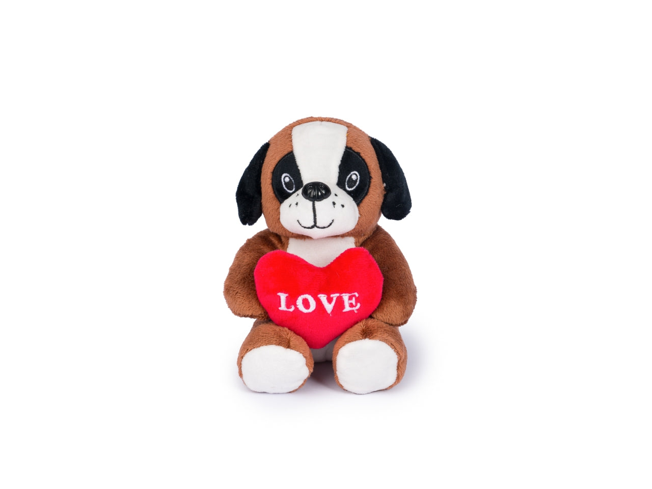 Peluche cagnolini h.14cm con cuore love in 6 assortimenti