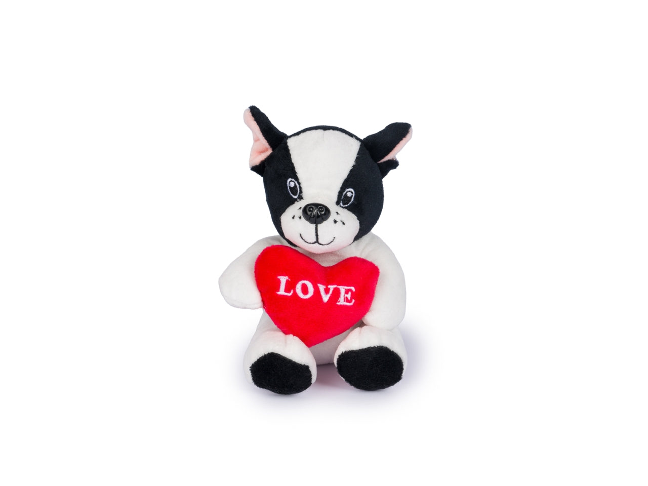 Peluche cagnolini h.14cm con cuore love in 6 assortimenti