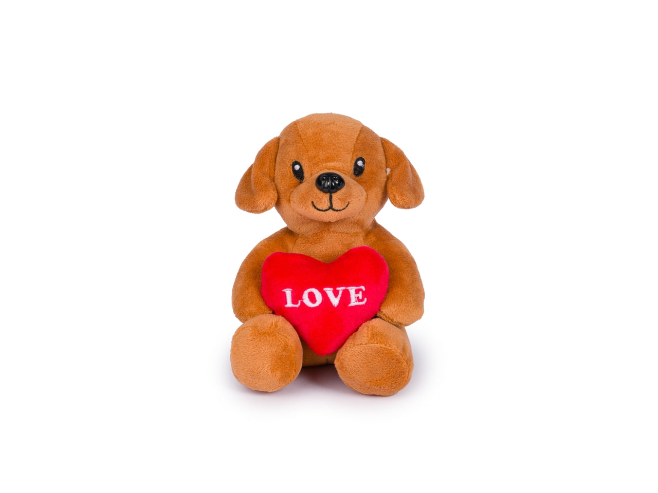 Peluche cagnolini h.14cm con cuore love in 6 assortimenti