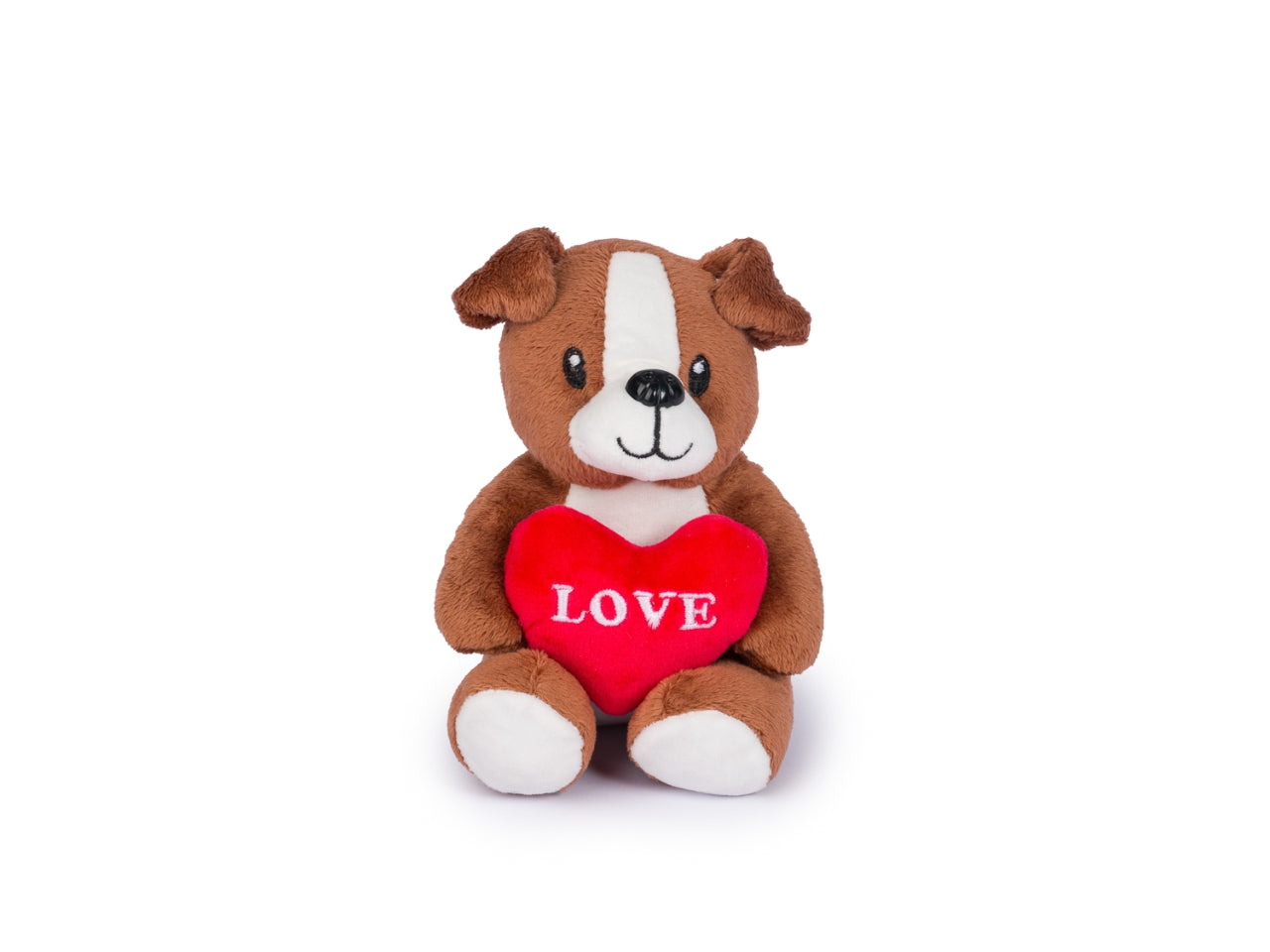 Peluche cagnolini h.14cm con cuore love in 6 assortimenti