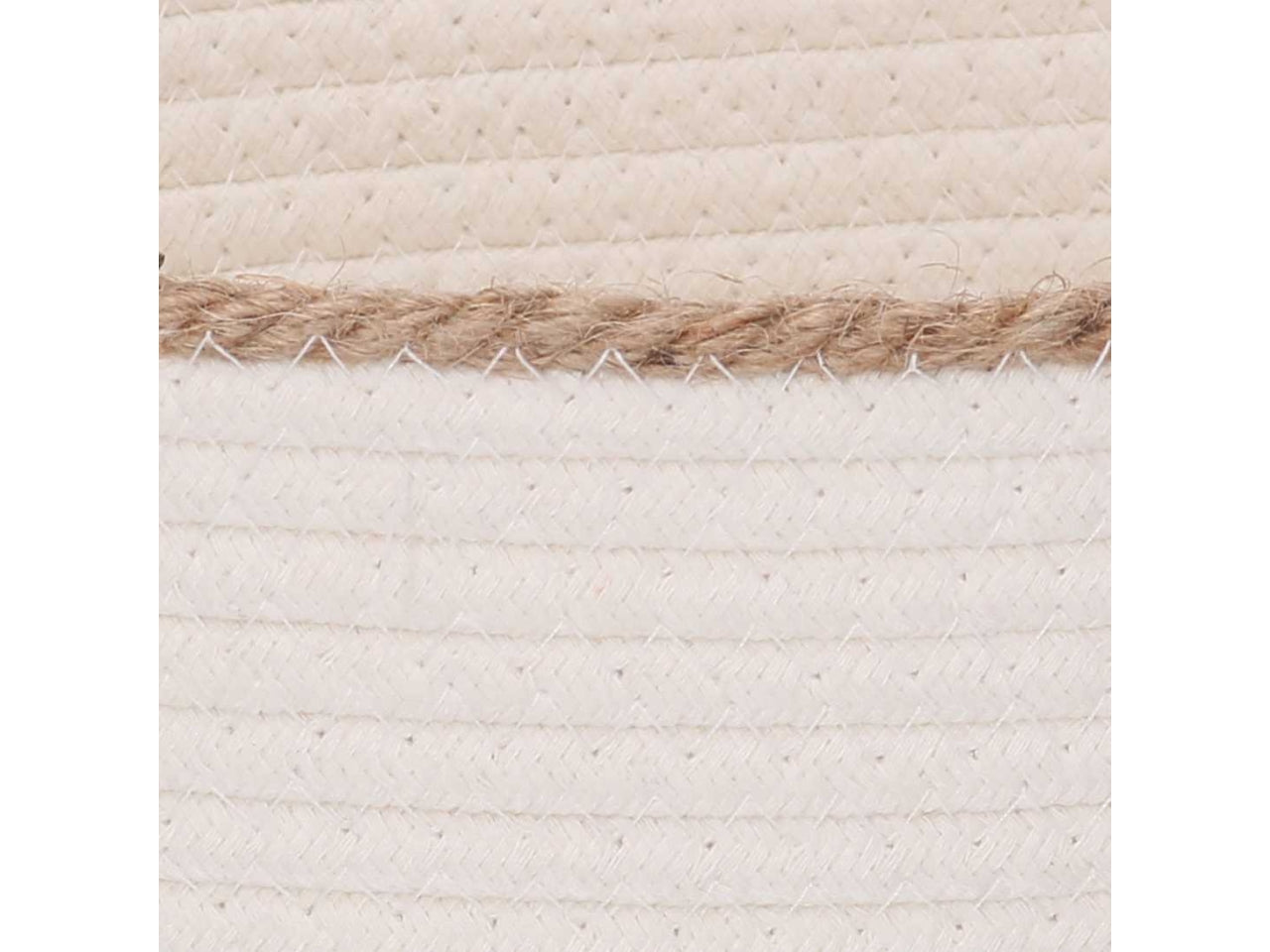 Cestino ovale in tessuto 27x19xh.10,5cm bianco con bordo corda