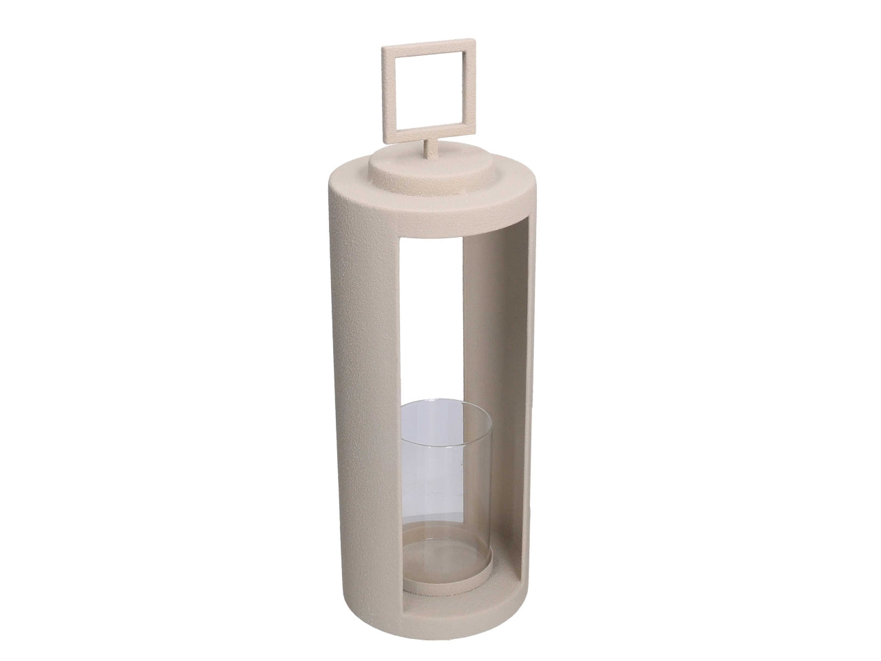 Lanterna tonda in metallo 15xh.45,5cm crema