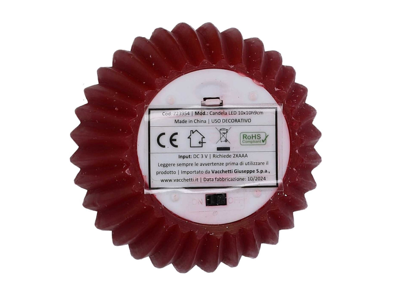 Candela led sfera 10cm rossa