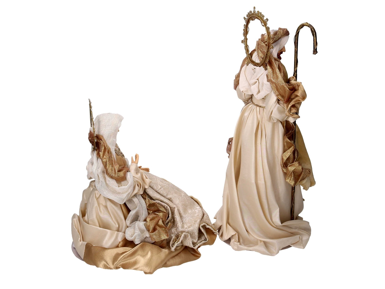 Nativita' 46cm 3 pezzi in tessuto oro