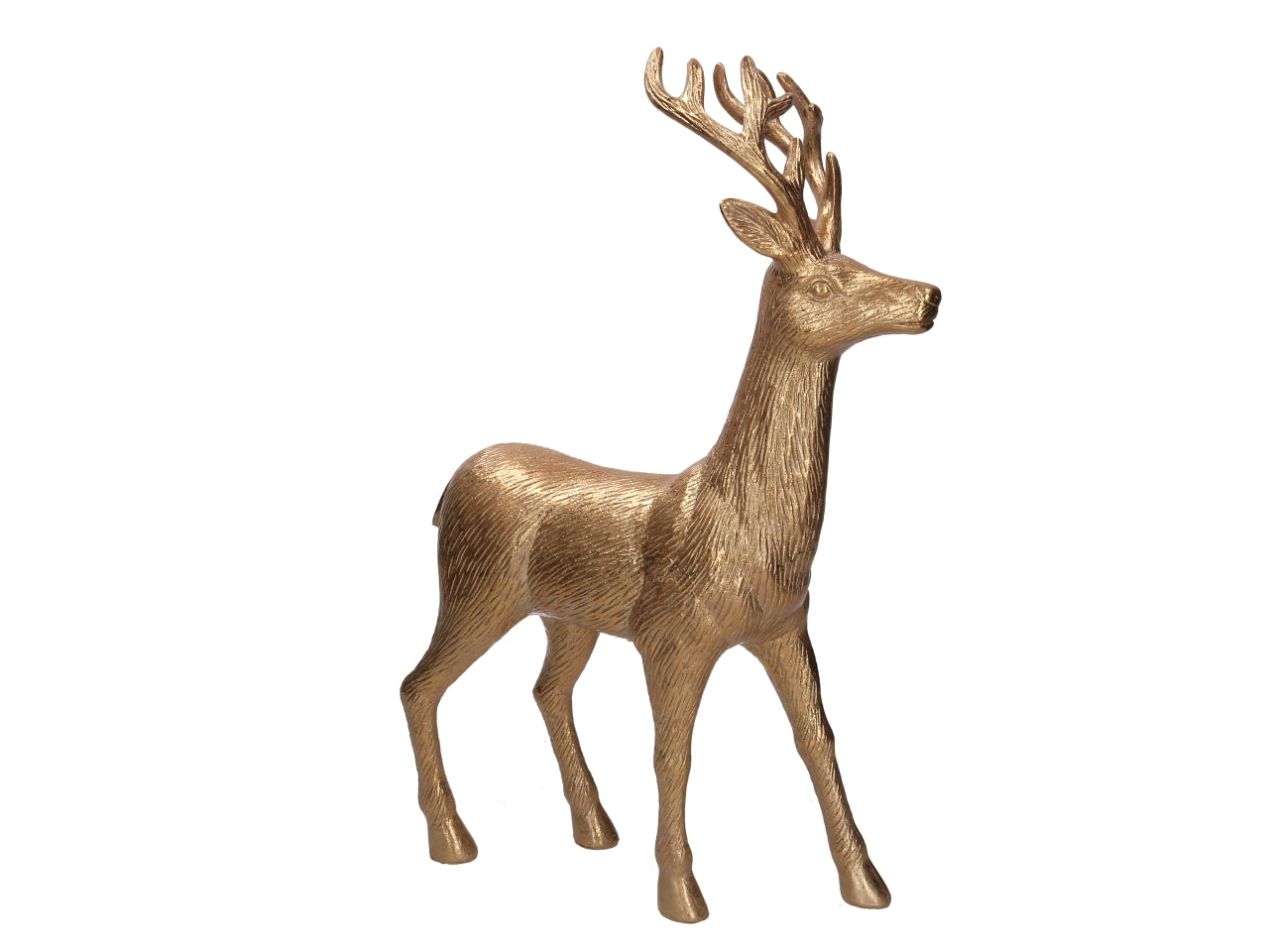 Renna 48,5cm in resina oro